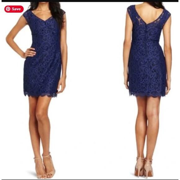 Lilly Pulitzer Rosaline Dress in Bright Navy About Face Lace Size 0 - Picture 5 of 9